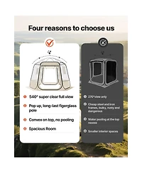 Sugift 10 x 9.2 feet Waterproof Uv-Resistant Pop-Up Bubble Tent Shelter with Windows for 4-8 Persons