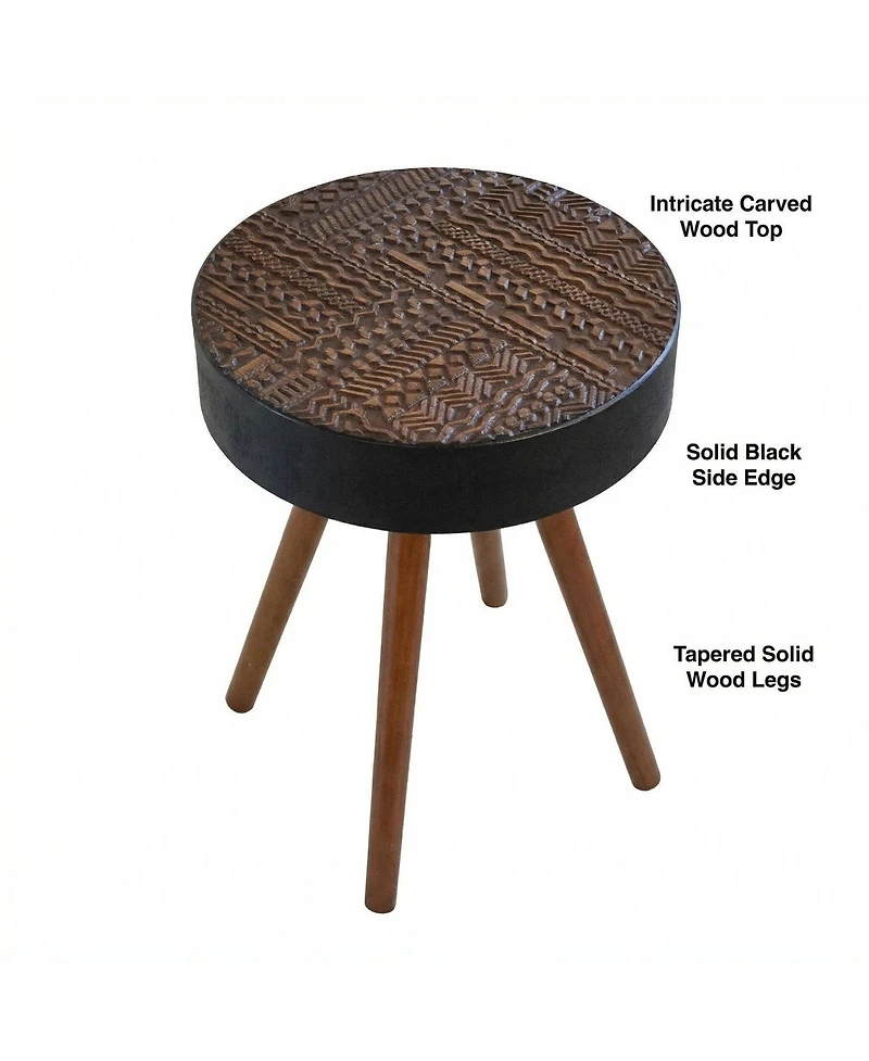 flynama 15.7" Mini Round Wooden Side Table