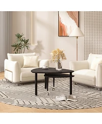Flynama 360degree(s) Rotatable Coffee Table, Oak Veneer