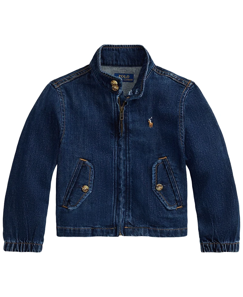 Polo Ralph Lauren Girls' 2T-6X Indigo Denim Mockneck Jacket