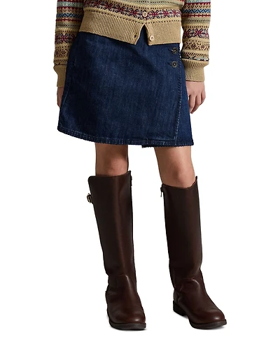 Polo Ralph Lauren Girls' 7-16 Denim Wrap Skirt