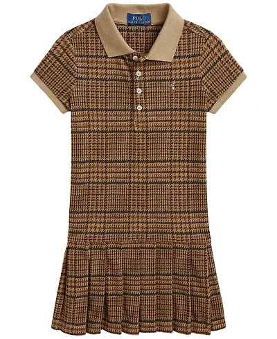 Polo Ralph Lauren Girls' 2T-6X Tweed-Print Stretch Mesh Dress
