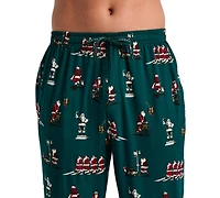 Perry Ellis Portfolio Men's Deluxe Touch City Santa's Holiday Drawstring-Waist Sleep Pants