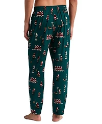 Perry Ellis Portfolio Men's Deluxe Touch City Santa's Holiday Drawstring-Waist Sleep Pants