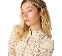 Steve Madden Women's Aberdeen Long-Sleeve Lace Blouse