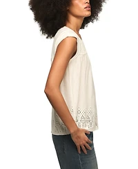 Lucky Brand Women's Square Neck Eyelet Blouse