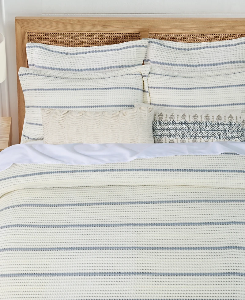 Levtex Home Waffle Stripe 2-Piece Sham Set, European
