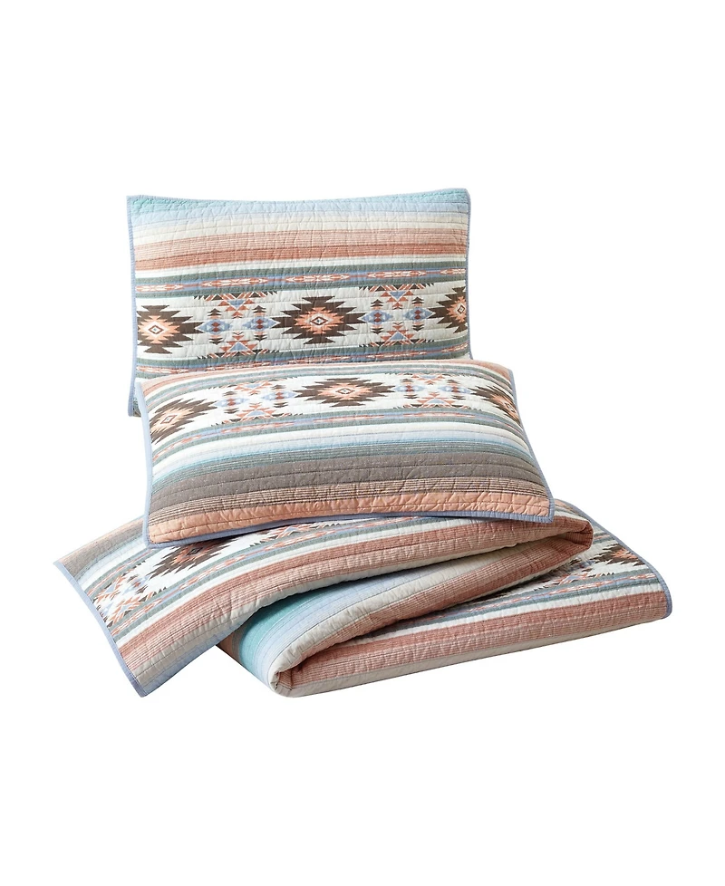 Modern Heirloom Sunset Canyon Reversible -Piece Quilt Set