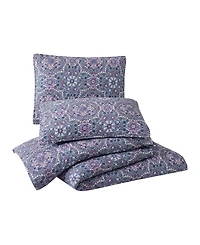 Modern Heirloom Lavender Florals Reversible 3-Piece Quilt Set