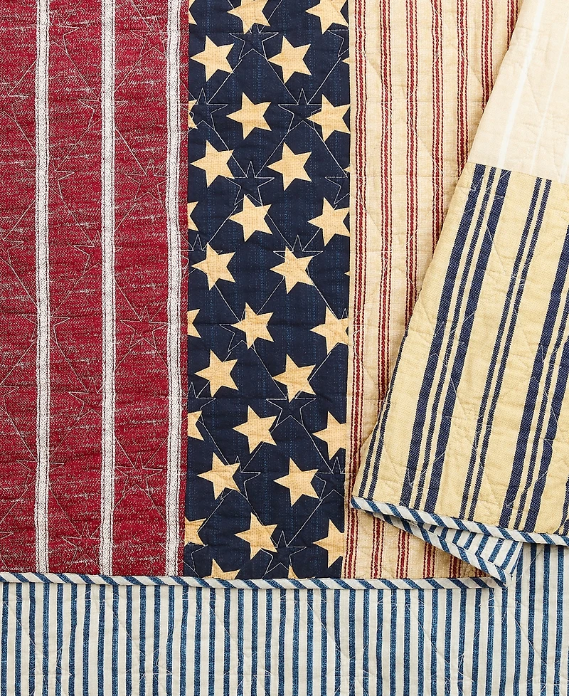 Modern Heirloom Americana Patchwork 2-Piece Quilt Set, Twin/Twin Xl