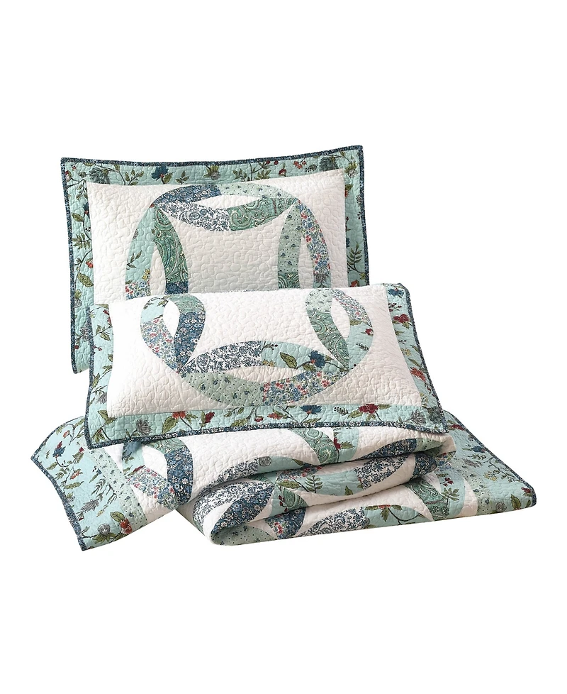 Modern Heirloom Felicity Wedding Ring Pieced 3-Piece Quilt Set