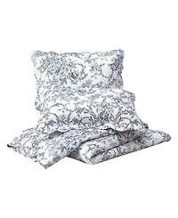 Modern Heirloom Garden Toile Reversible 3-Piece Quilt Set