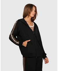 Belle & Bloom Women's Ready To Go Striped Sleeve Jacket