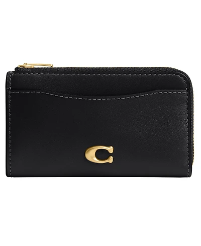 Coach Leather Essential Key Zip Card Case Wallet