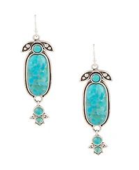 Barse Emile Blue Turquoise Silver Dangle Earrings