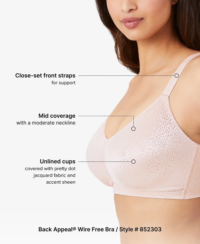 Wacoal Women's Back Appeal Wire-Free Bra 852303