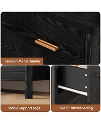 homfan 7 Drawer Dresser, 53.15" Wide Farmhouse Chest with Cylindrical Legs, Quiet Ball-Bearing Slides, Anti-Tip, Storage Organizer for Living Room