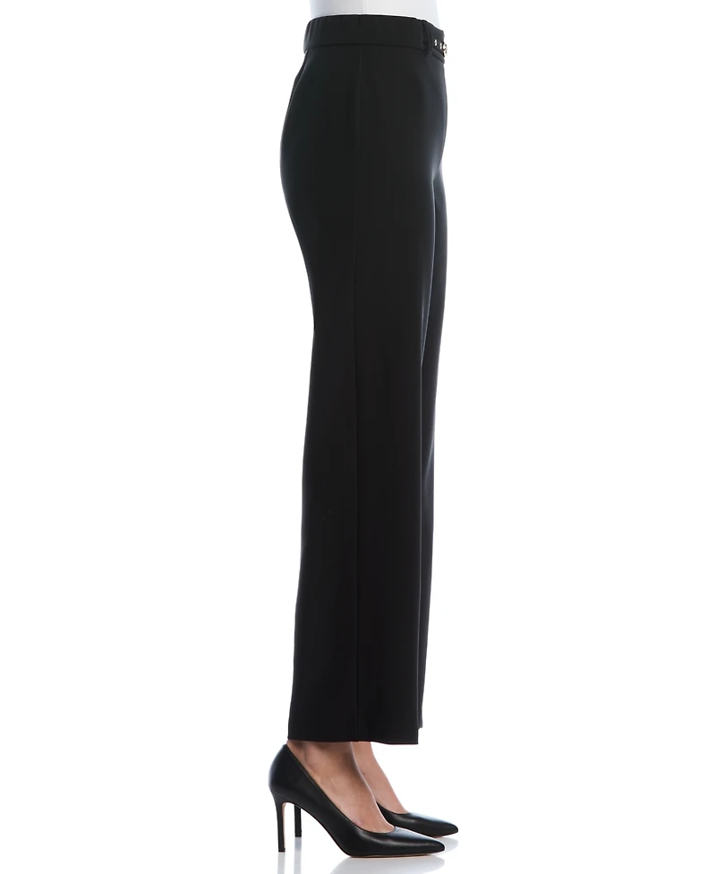 Rafaella Petite Novelty Pull-On Wide-Leg High-Rise Pants