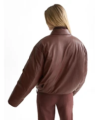 Scotch & Soda Women's Faux Leather Short Bomber Jacket