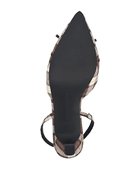 French Connection Women's Bowy Plaid Kitten Heel