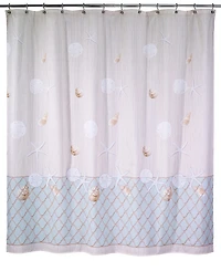 Avanti Seaglass Seashell and Netting Shower Curtain, 72" x 72"