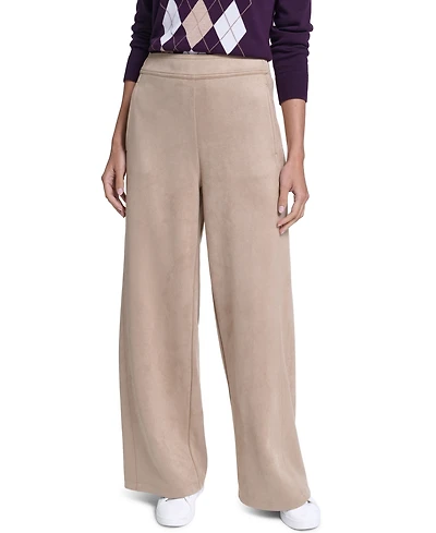 Nautica Women's High-Rise Faux-Suede Pull-On Pants