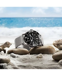 Stuhrling Mens Marinier 4079 Automatic 42 mm Dive Watch with Sunray Dial and Mesh Bracelet