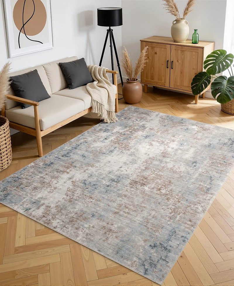 Mink Home Homewell Machine Washable MET8003 7'10"x9'10" Area Rug