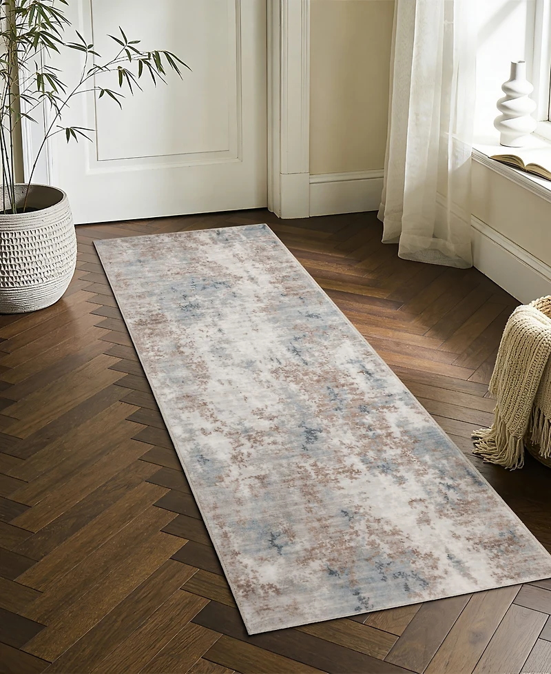 Mink Home Homewell Machine Washable MET8003 2'x6'11" Runner Area Rug