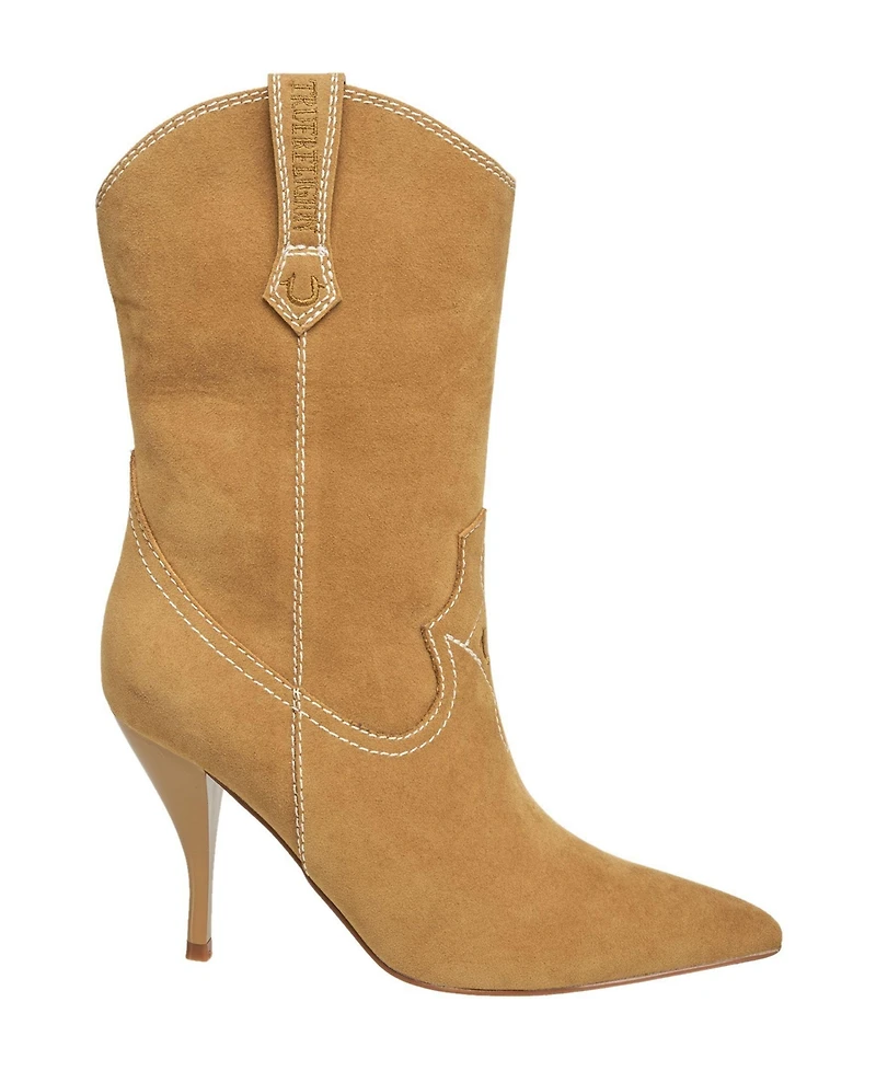 True Religion Women's 702 Logo Mid Calf Cowboy Boot