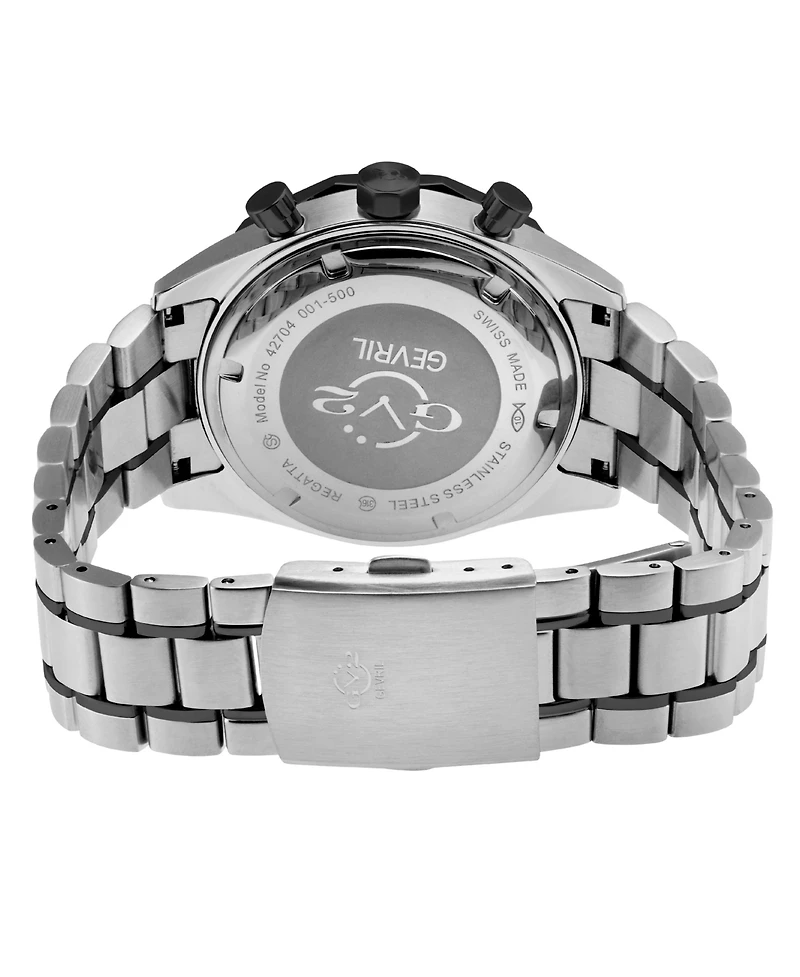 GV2 by Gevril Men's Regatta Swiss Quartz Two toned Ss Ip Bracelet Watch