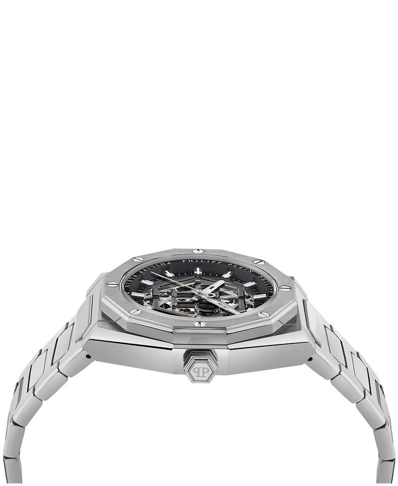 Philipp Plein Men's Silver Stainless Steel Bracelet Watch 44mm