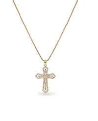 Macy's 18k Gold-Plated Cubic Zirconia Cross on Box Chain Necklace