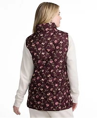 Lands' End Women's Tall Print FeatherFree Quilted Insulated Vest