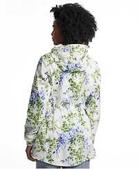 Lands' End Women's Print Waterproof Hooded Packable Raincoat
