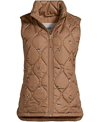 Lands' End Women's Print FeatherFree Quilted Insulated Vest