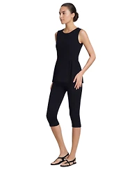 Lands' End Women's Sleeveless Starfish Crew Neck Peplum Top