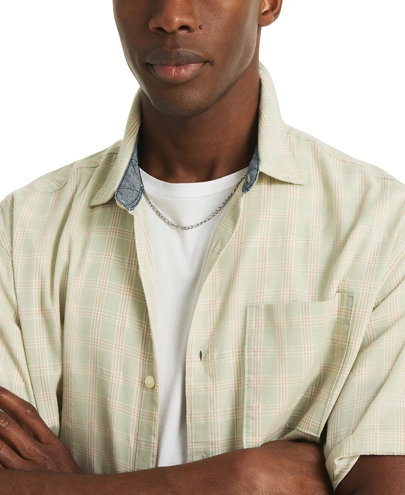 Nautica Men's Cotton Plaid Short-Sleeve Shirt