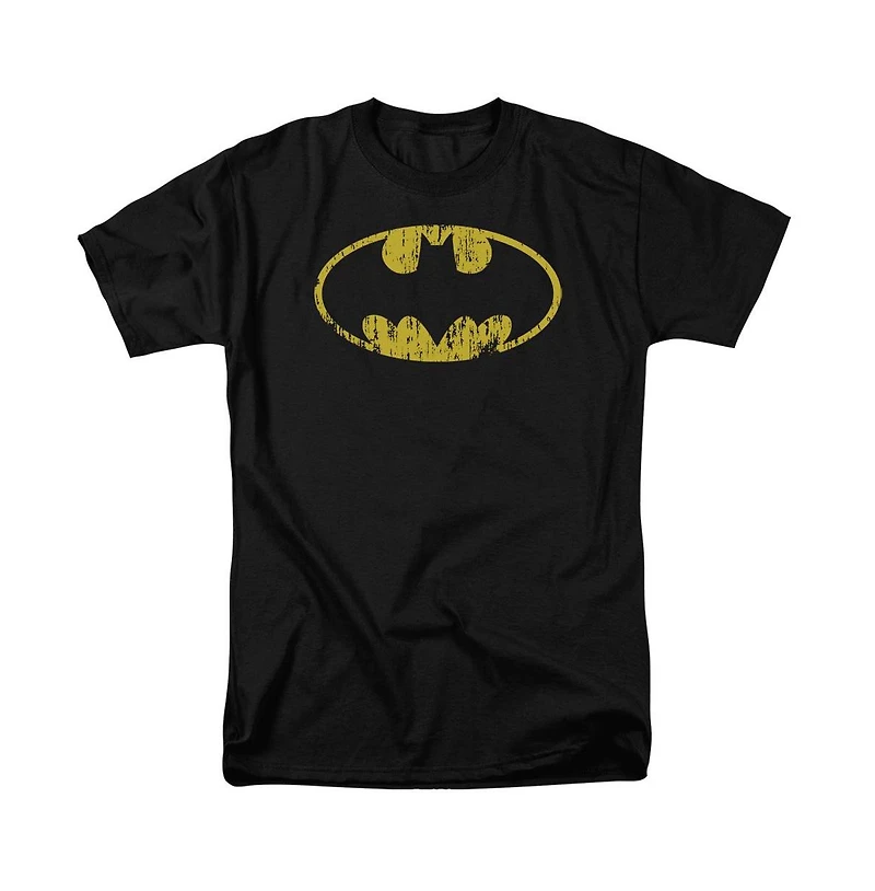 Batman Men's Classic Logo Distressed T-Shirt
