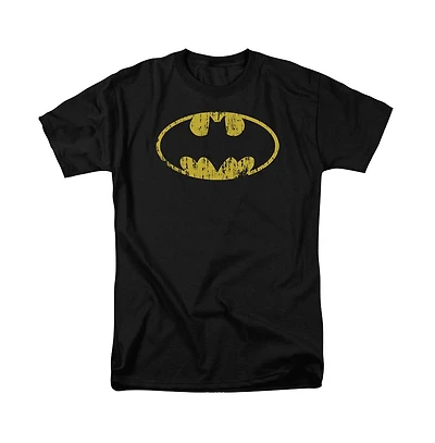 Batman Men's Classic Logo Distressed T-Shirt