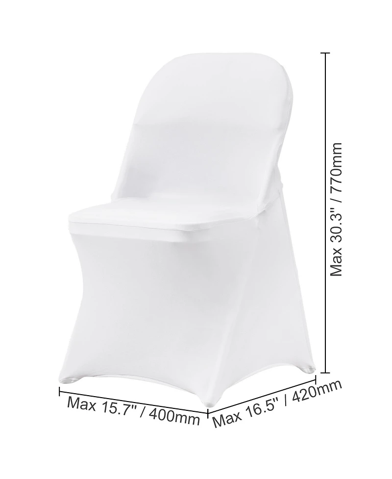 Sugift 50Pieces Stretch Spandex Folding Chair Covers Removable Washable Protective Slipcovers Universal Fit