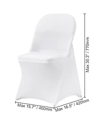 Sugift 50Pieces Stretch Spandex Folding Chair Covers Removable Washable Protective Slipcovers Universal Fit