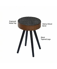 Flynama 15.7" Mini Round Wooden Side Table