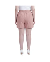 Standards & Practices Plus High-Waisted Pull-On Wide-Leg Shorts, 6" Inseam