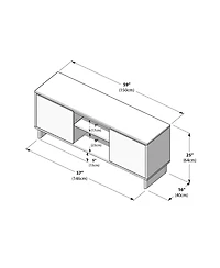 Plank+Beam Modern Tv Stand, 2 Door with Middle Shelf (1499 x 406 635mm / 59 16 25in