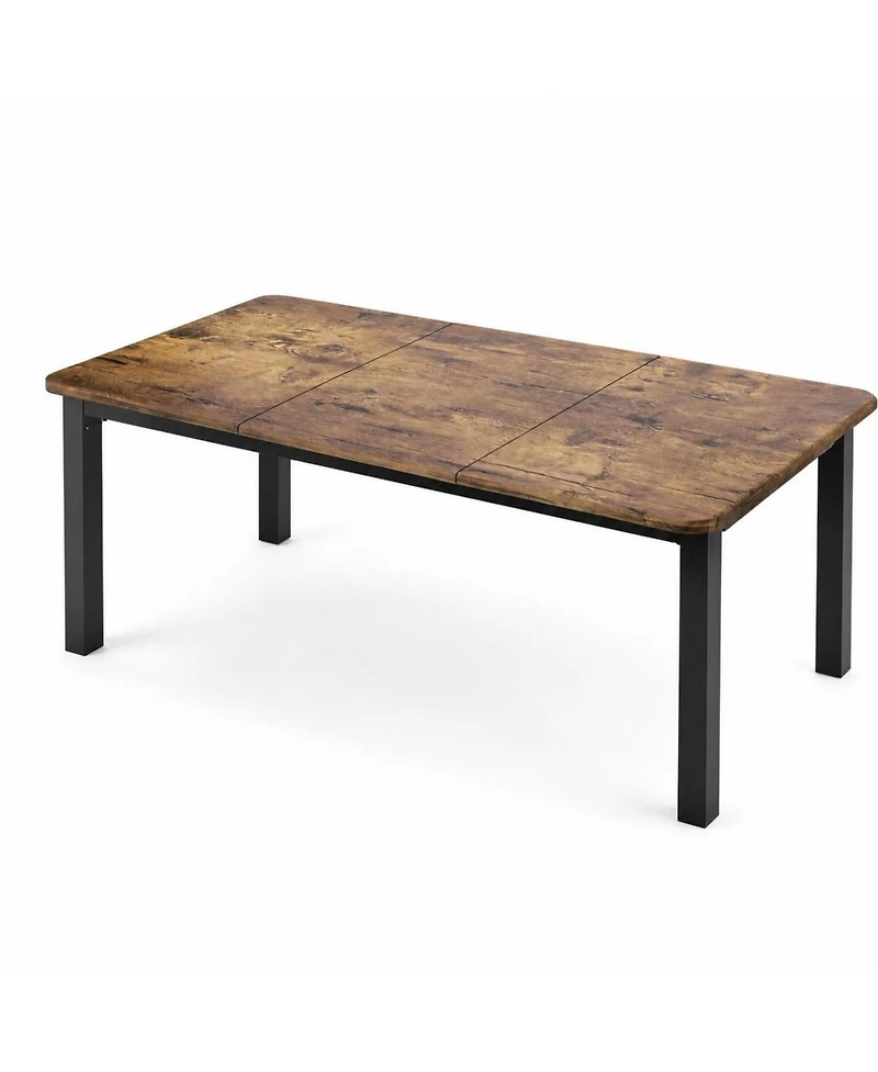 homfan 70.8" Industrial Dining Table for 6-8 – Sturdy Metal Frame, Multi-Use for Dining Room and Office
