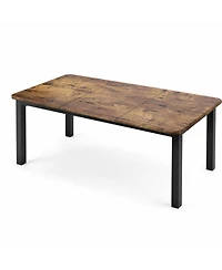 homfan 70.8" Industrial Dining Table for 6-8 – Sturdy Metal Frame, Multi-Use for Dining Room and Office