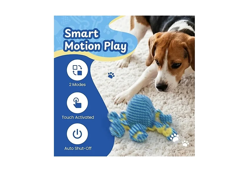 Nocciola Octo Ball Interactive Dog Toy, No Stuffing Bouncing Octopus Plush, Usb Rechargeable Auto Bounce Core, Touch Activated Enrichment Toy