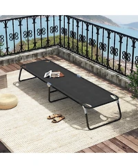 Costway Folding Camping Bed Chaise Lounge Outdoor Portable Military Cot Sleeping Hiking Travel