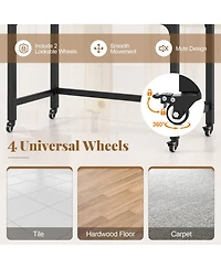 Gouun 48 Inch Rolling Computer Desk with Heavy-Duty Metal Frame and 4 Casters
